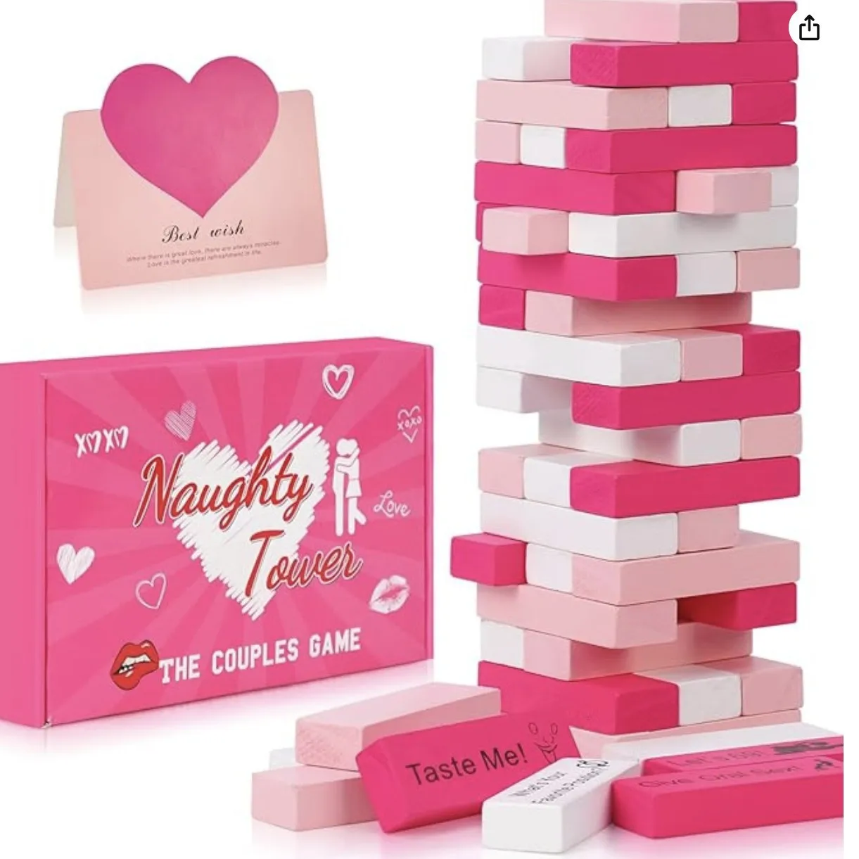 Party Games Couple - 48 PCS Bloco Torre Jogo Casal