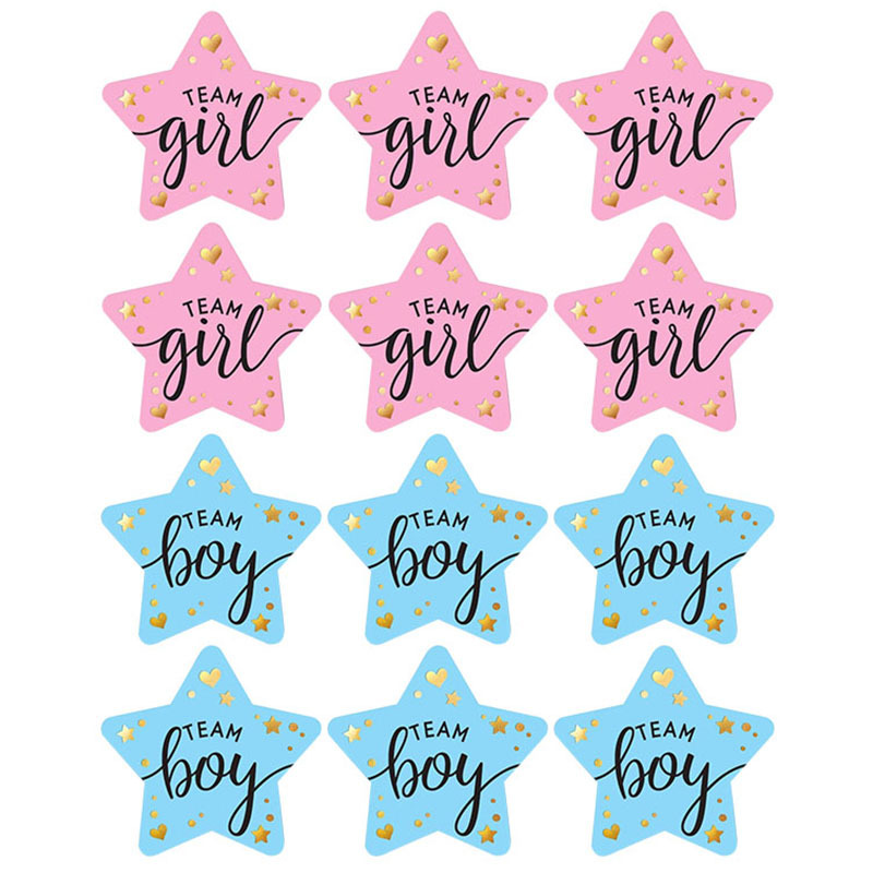 Party Games Baby Shower - 60 pçs gênero revelar adesivos para