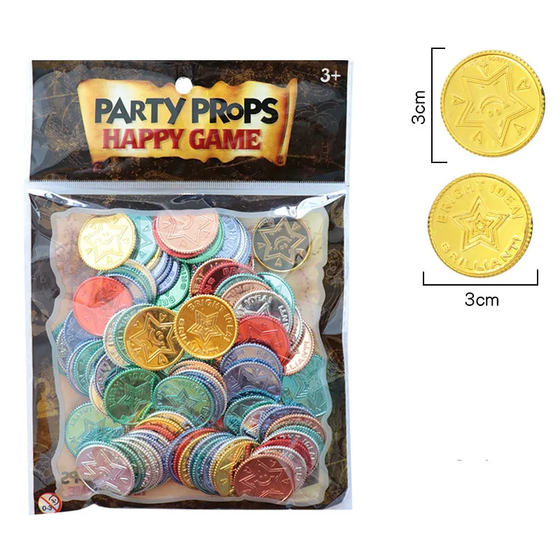100 Peças Moedas de Ouro Pirat - Party Games No Props avaliação e preço