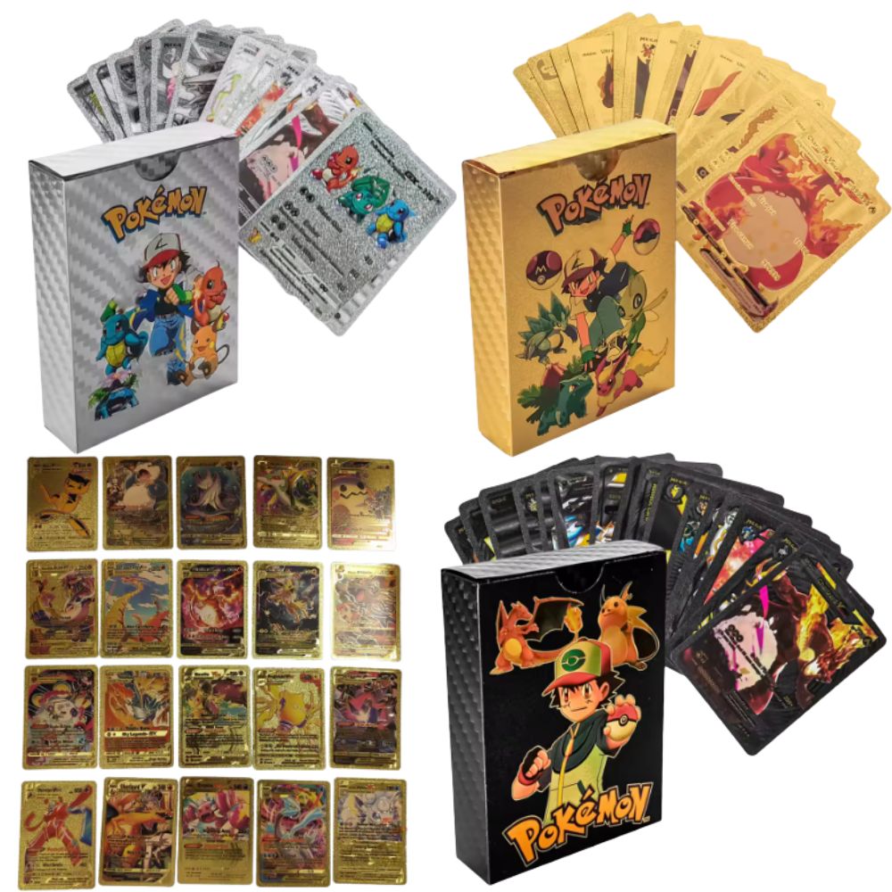55 Cartas Pokémon Vmax GX Caix - Party Games No Props avaliação e preço