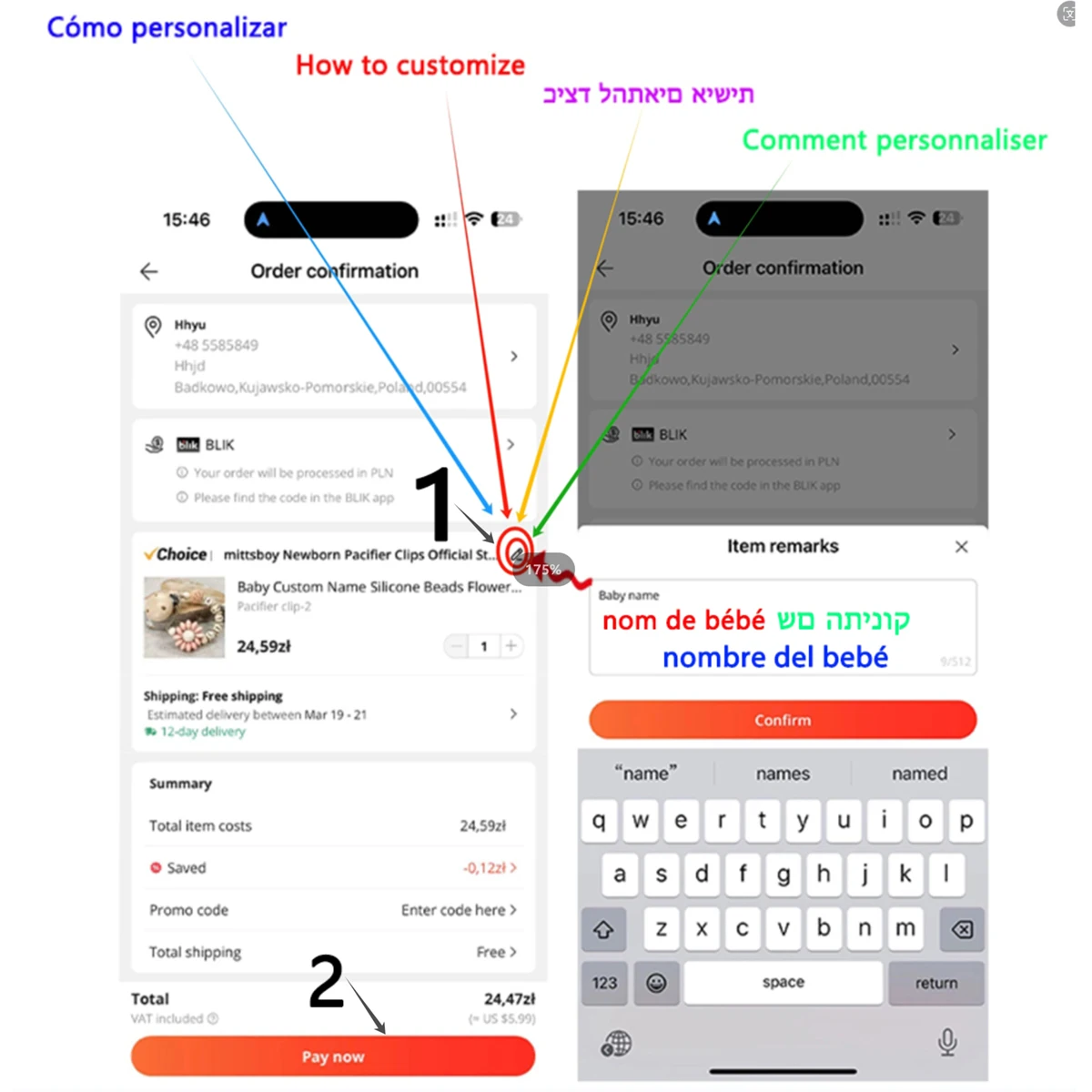 Novo nome personalizado bebê m - Party Games Baby Shower avaliação e preço