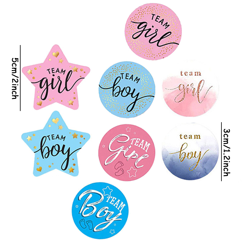 60 pçs gênero revelar adesivos - Party Games Baby Shower avaliação e preço