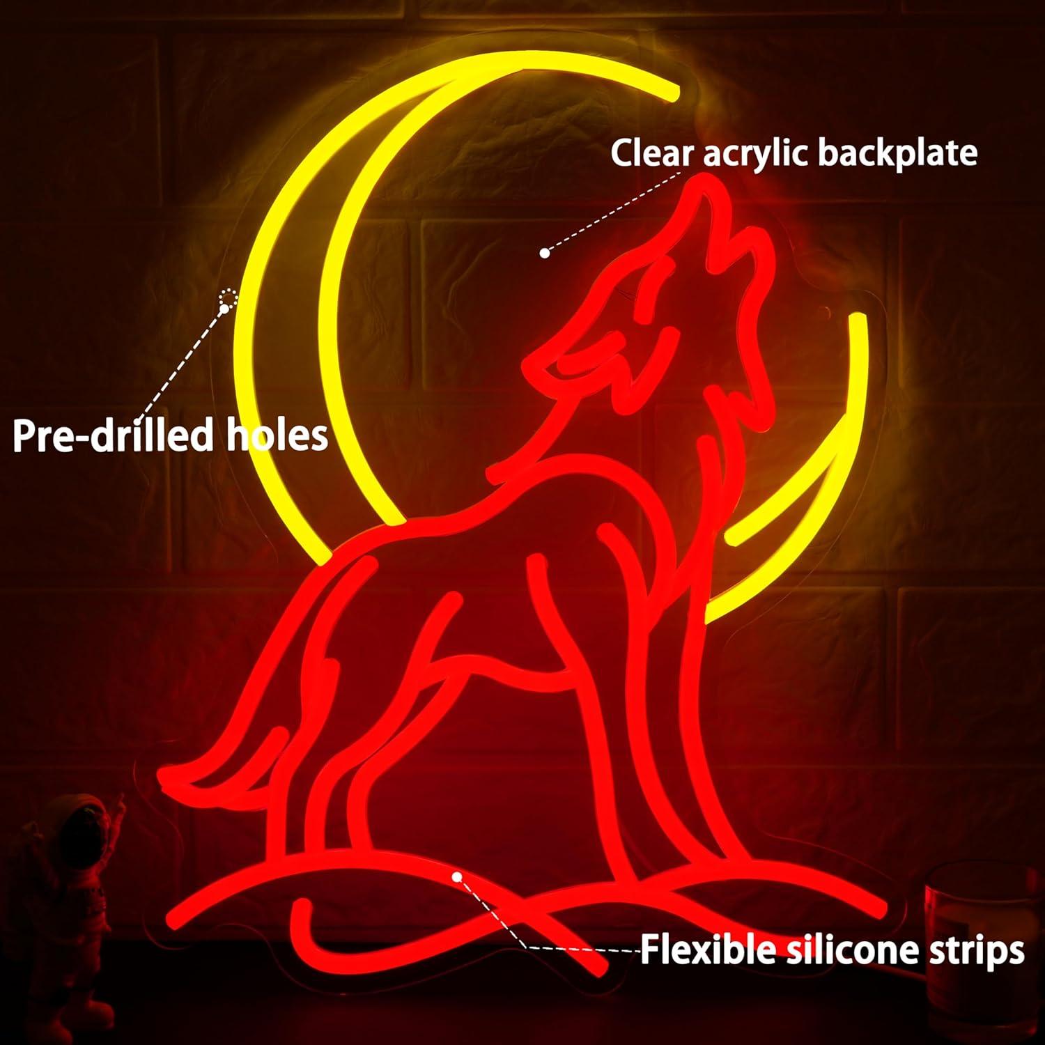 Letreiro Neon Lobo Uivante com - Party Games Gifts avaliação e preço